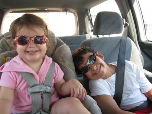Kids in minivan
